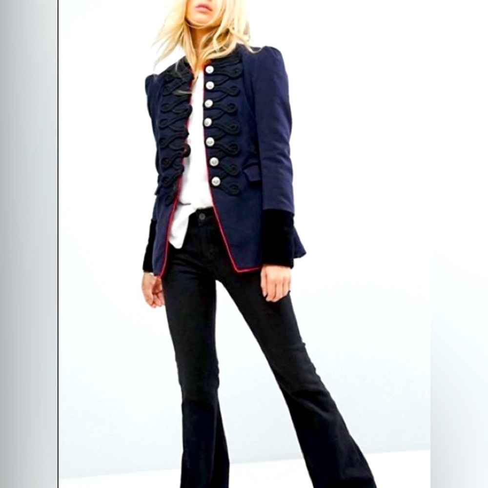 Free People Velvet Military Blazer Size M